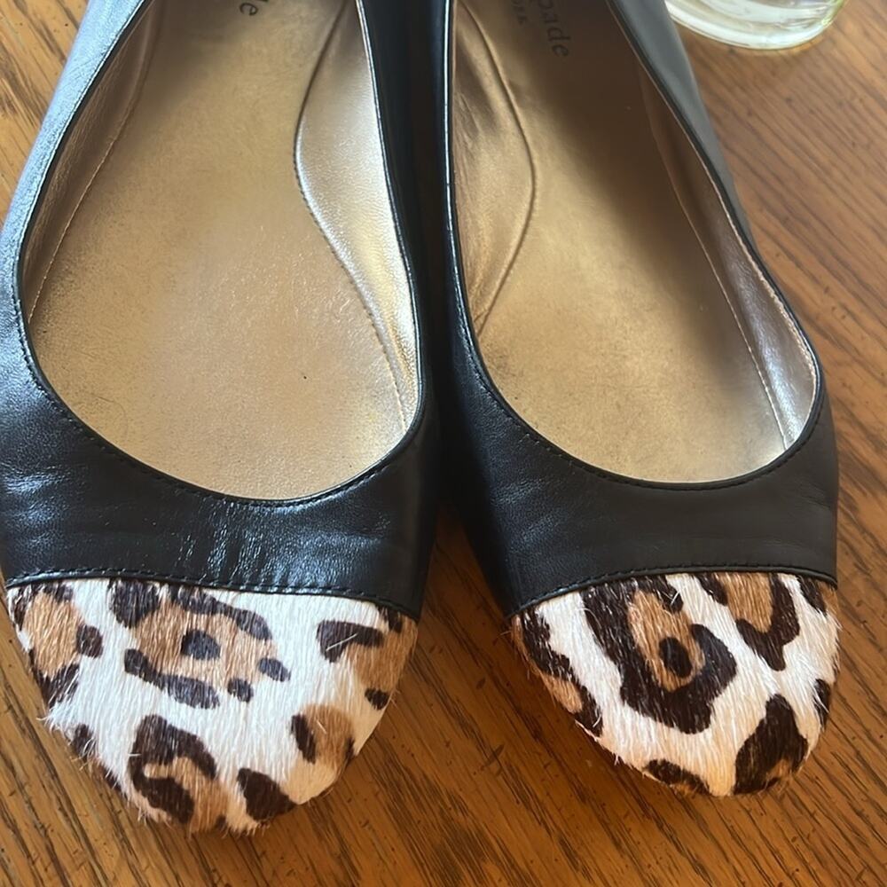 Kate spade leather/calf fur jazz flats 8.5 - Picture 3 of 9